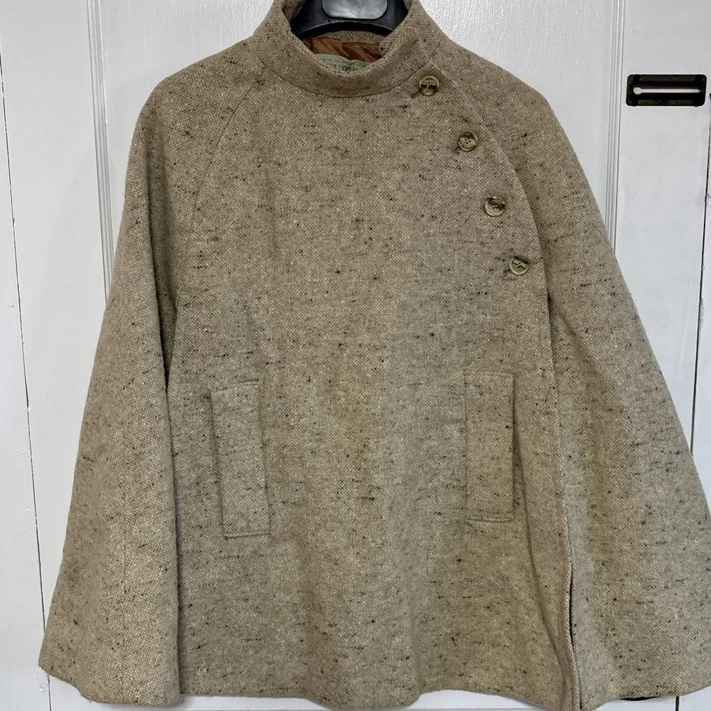 Vintage Hourihan Dublin Ireland‎ Heavy Wool Cape Coat Cloak Ireland Large